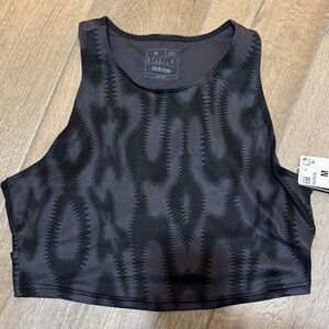 Adidas Black Textured Crop Top